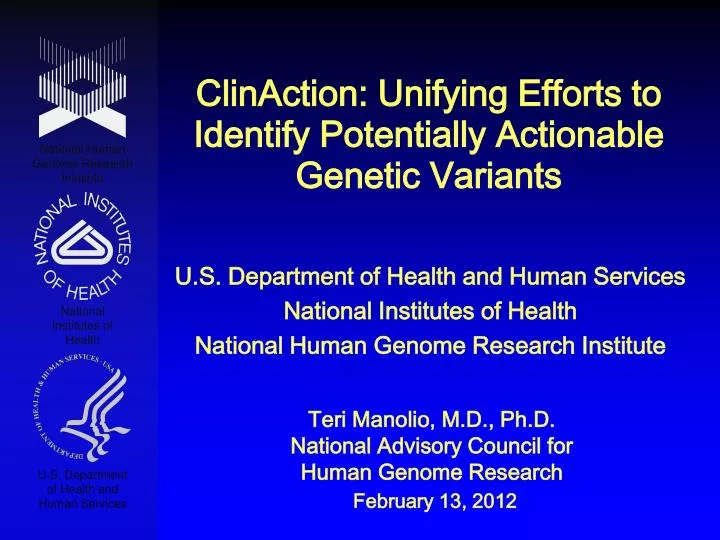 clinaction unifying efforts to identify potentially actionable genetic variants