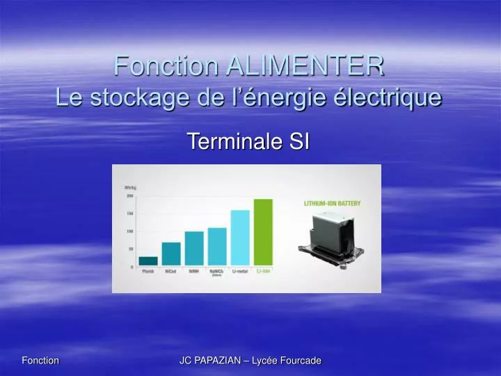 fonction alimenter le stockage de l nergie lectrique