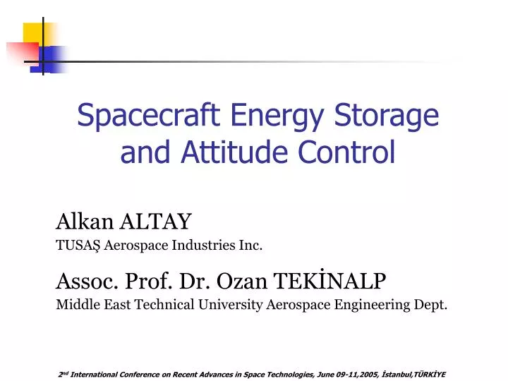 spacecraft energy storage and attitude control