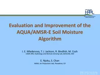 Evaluation and Improvement of the AQUA/AMSR-E Soil Moisture Algorithm