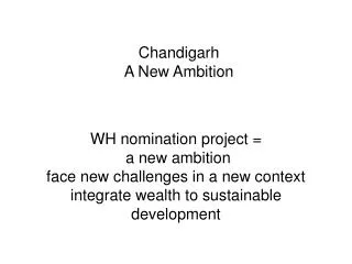 Chandigarh A New Ambition