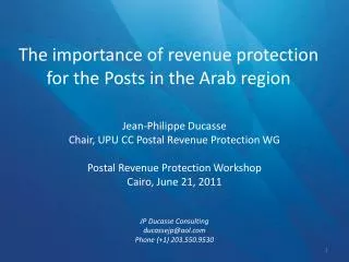 The importance of revenue protection for the Posts in the Arab region
