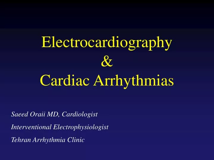 electrocardiography cardiac arrhythmias