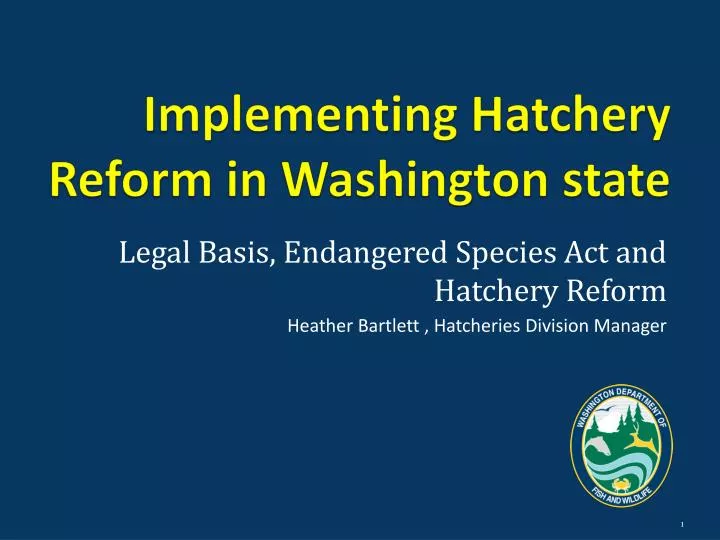 implementing hatchery reform in washington state
