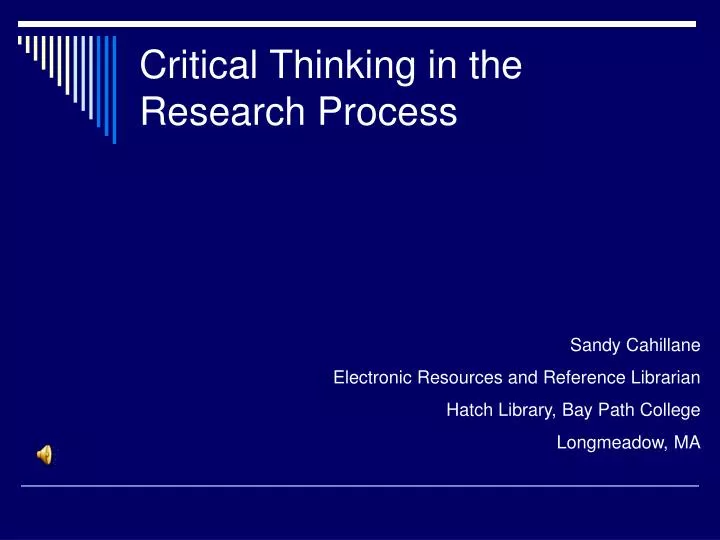 critical thinking in the research process