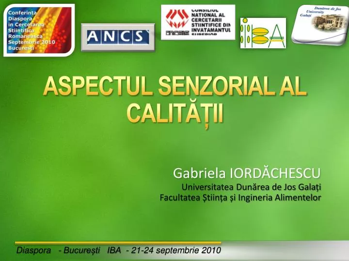 aspectul senzorial al calit ii