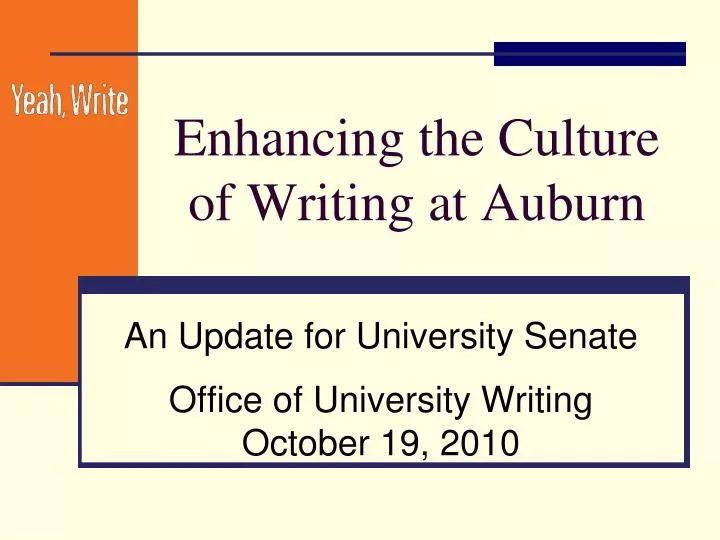 enhancing the culture of writing at auburn