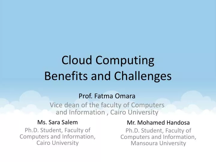cloud computing benefits and challenges