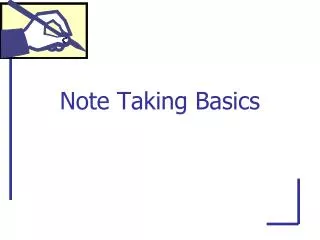 note taking basics