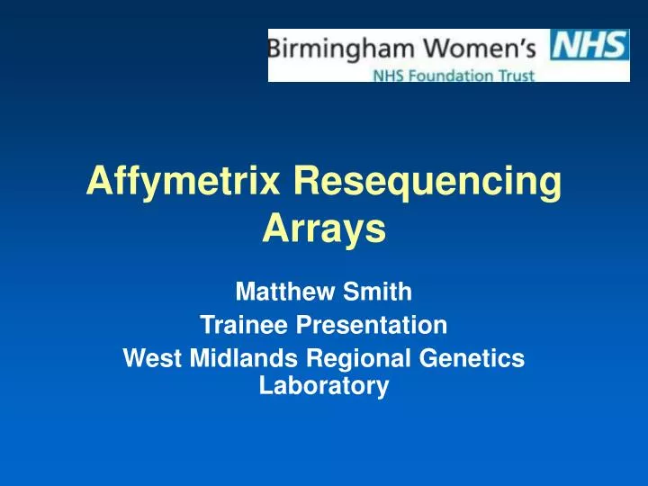 affymetrix resequencing arrays