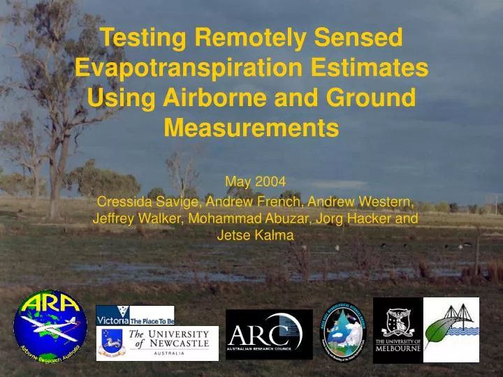 testing remotely sensed e vapotranspiration estimates using airborne and ground measurements