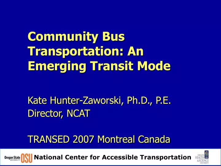 community bus transportation an emerging transit mode