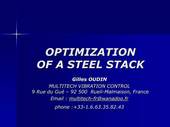 optimization of a steel stack