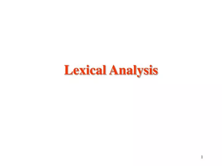 lexical analysis