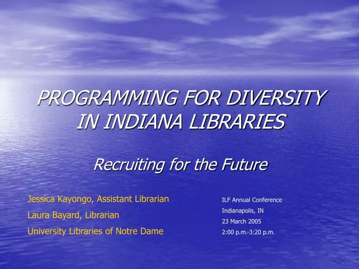 programming for diversity in indiana libraries