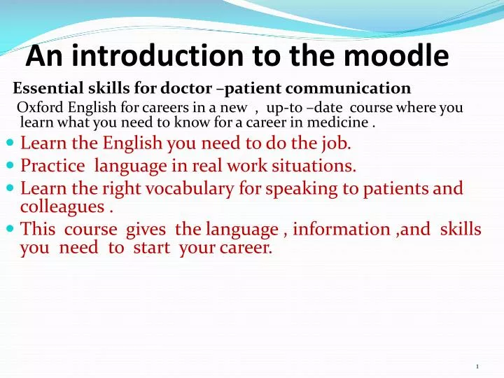 an introduction to the moodle