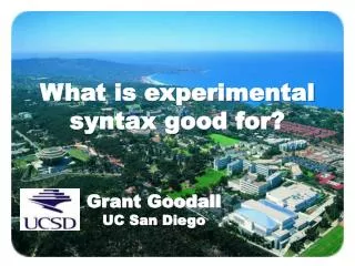 What is experimental syntax good for?