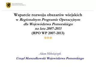 adam miko ajczyk urz d marsza kowski wojew dztwa pomorskiego