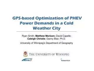 GPS-based Optimization of PHEV Power Demands in a Cold Weather City