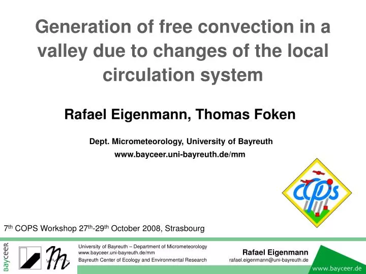 generation of free convection in a valley due to changes of the local circulation system