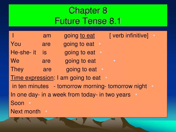 chapter 8 future tense 8 1