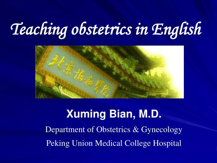 teaching obstetrics in english