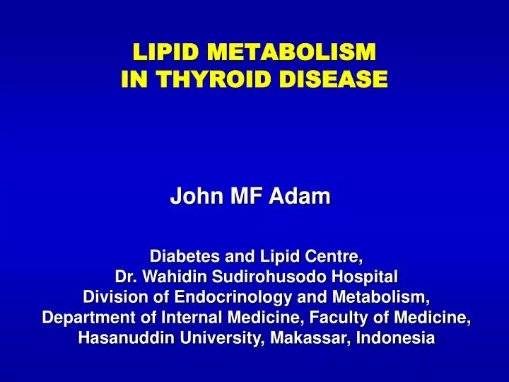 lipid metabolism in thyroid disease