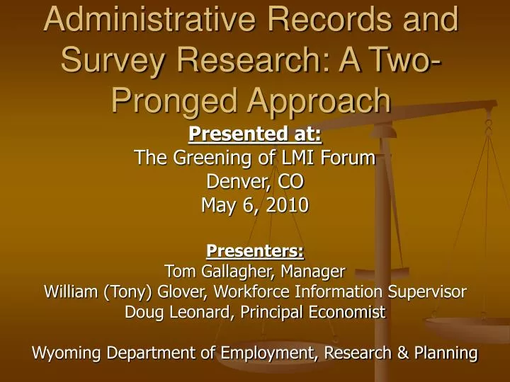 administrative records and survey research a two pronged approach