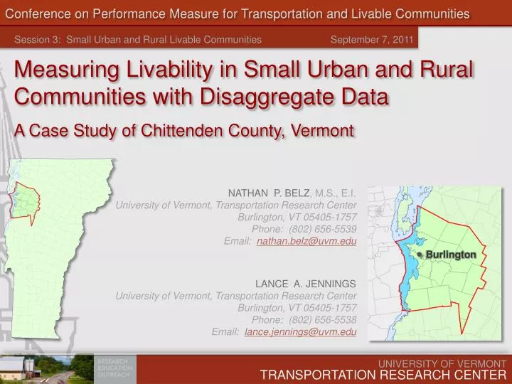 conference on performance measure for transportation and livable communities