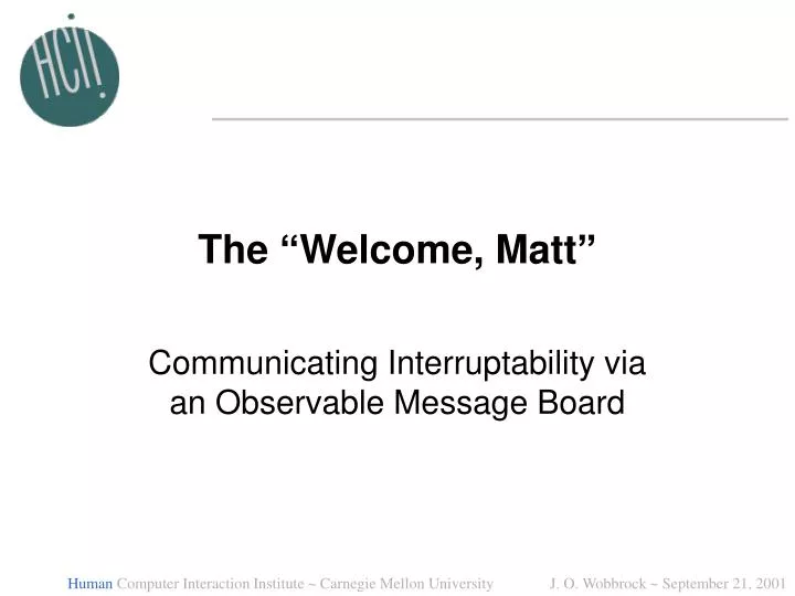 the welcome matt