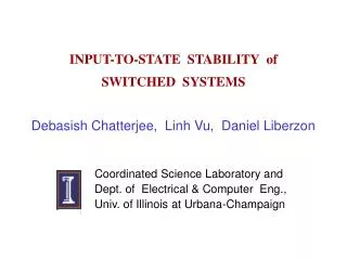 INPUT-TO-STATE STABILITY of SWITCHED SYSTEMS