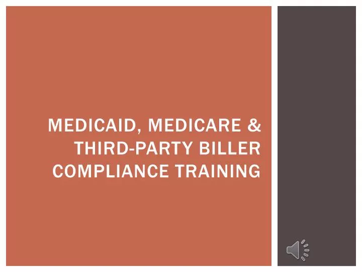 medicaid medicare third party biller compliance training