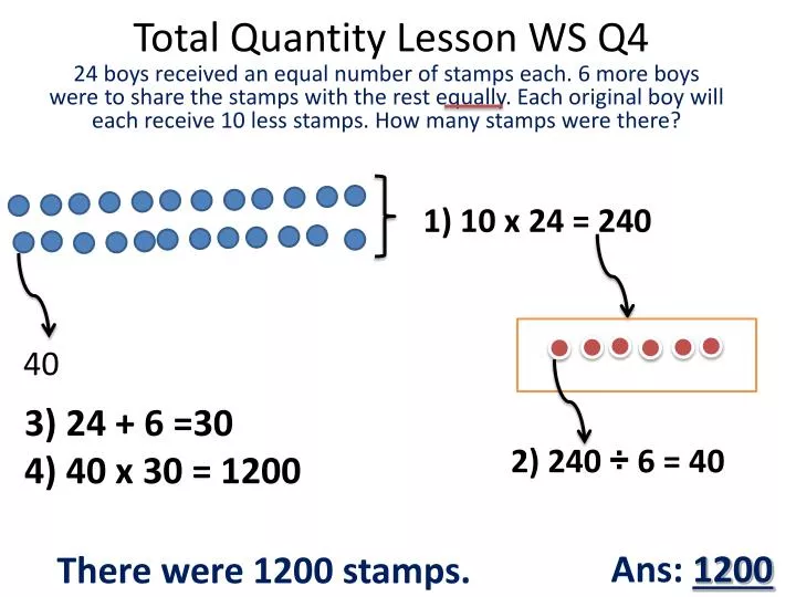 total quantity lesson ws q4