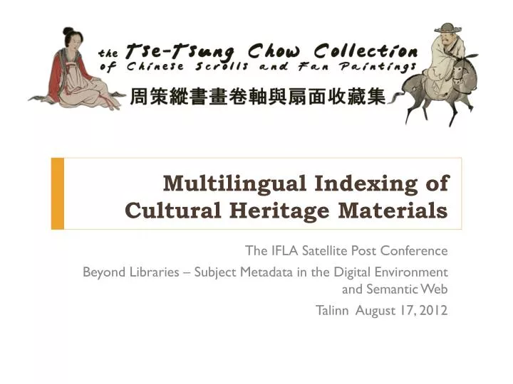 multilingual indexing of cultural heritage materials