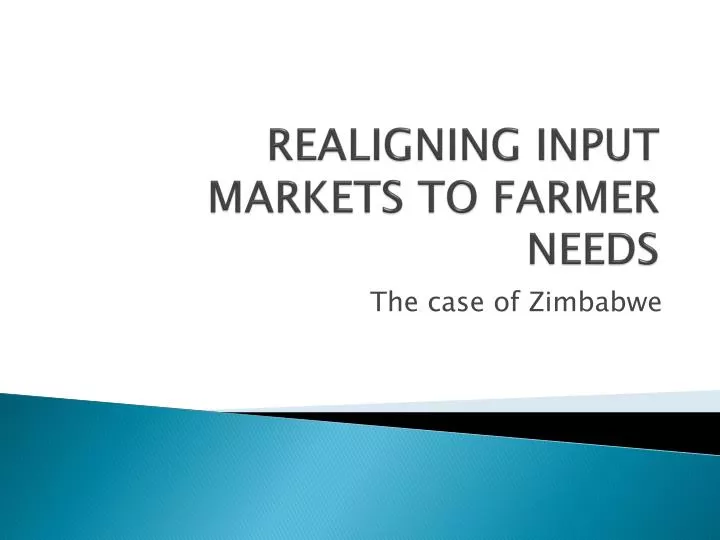 realigning input markets to farmer needs