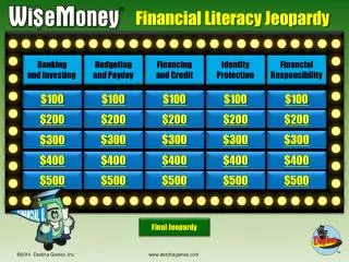 Financial Literacy Jeopardy