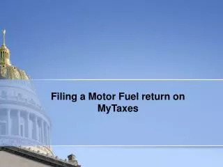 Filing a Motor Fuel return on MyTaxes