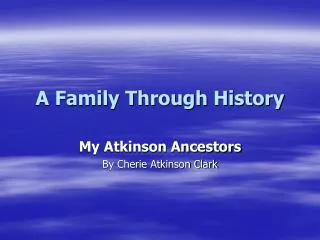A Family Through History
