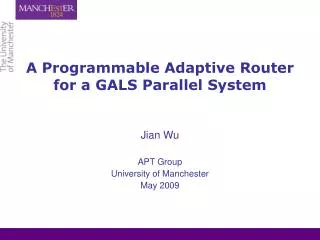 A Programmable Adaptive Router for a GALS Parallel System