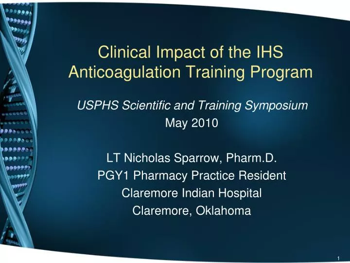 clinical impact of the ihs anticoagulation training program