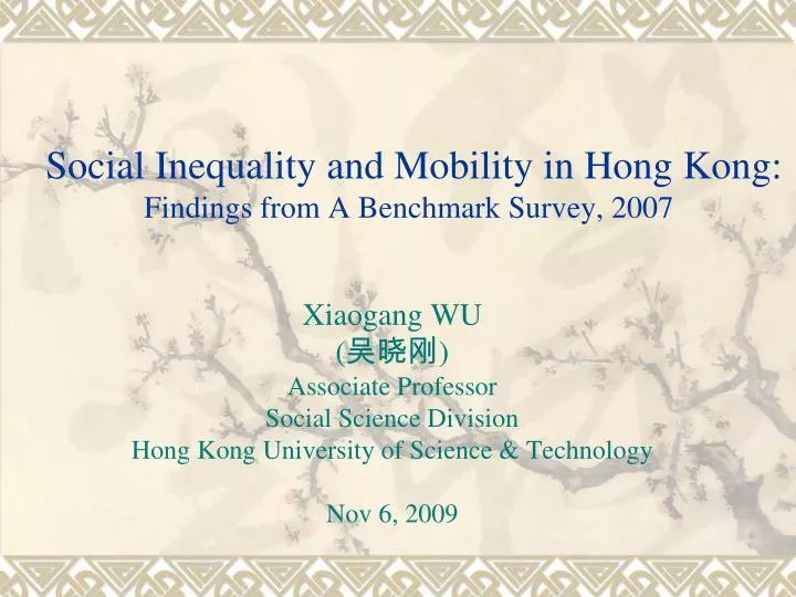 social inequality and mobility in hong kong findings from a benchmark survey 2007