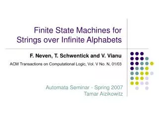 Finite State Machines for Strings over Infinite Alphabets