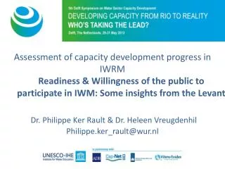 Assessment of capacity development progress in IWRM