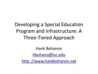 Developing a Special Education Program and Infrastructure: A Three-Tiered Approach