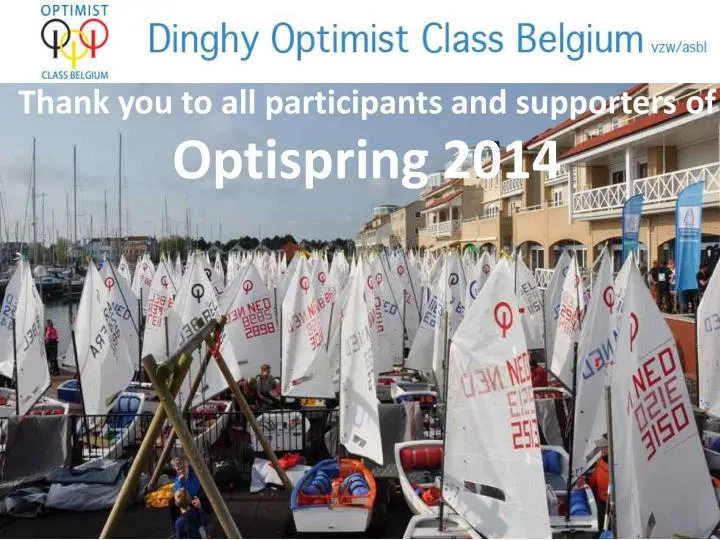 thank you to all participants and supporters of optispring 2014
