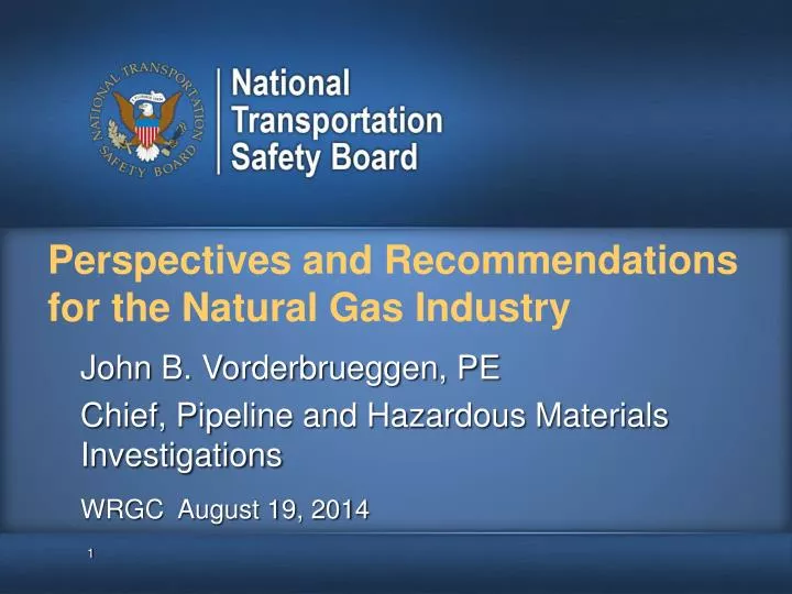 perspectives and recommendations for the natural gas industry