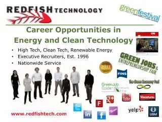 High Tech, Clean Tech, Renewable Energy Executive Recruiters, Est. 1996 Nationwide Service