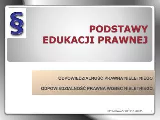 podstawy edukacji prawnej