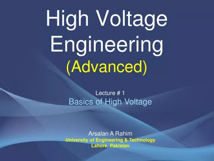 high voltage engineering advanced