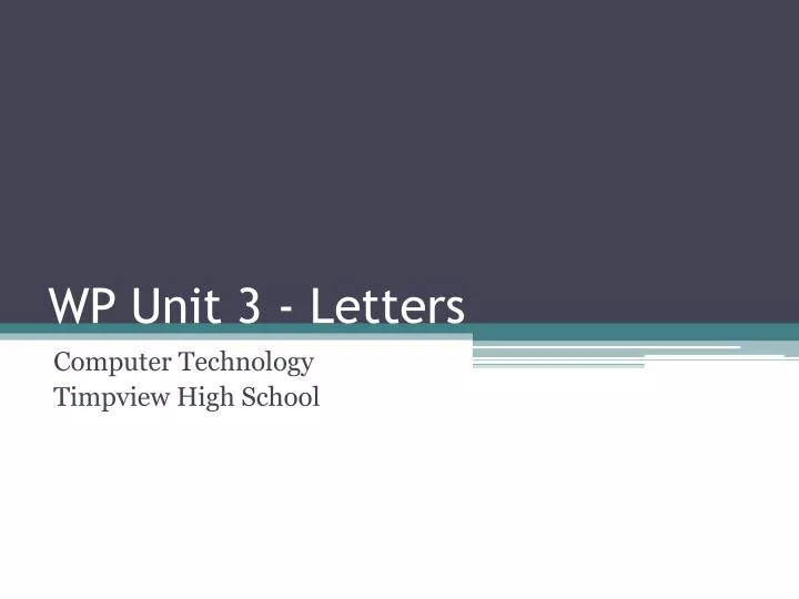 wp unit 3 letters